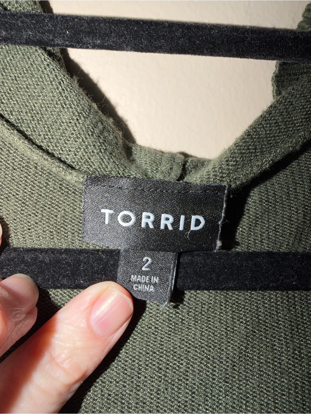 torrid Olive Green Hooded Open Cardigan with Pockets - Picture 3 of 4